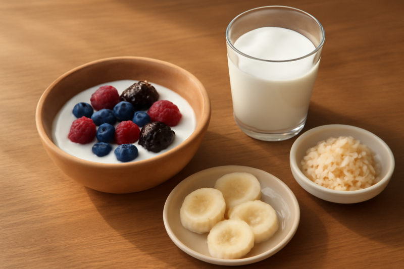 Gefermenteerde voeding zoals yoghurt, kefir en zuurkool voor herstel van de darmflora
